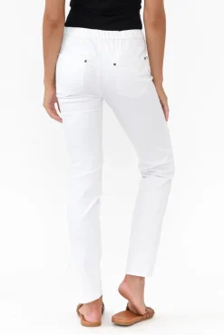 Pants<Cafe Latte Flynn White Cotton Blend Stretch Pant