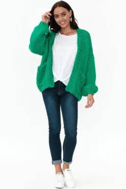 Cardigans<Paper Heart Freddie Green Knit Pocket Cardigan