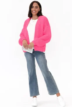 Knitwear<Paper Heart Freddie Pink Knit Pocket Cardigan