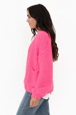 Knitwear<Paper Heart Freddie Pink Knit Pocket Cardigan