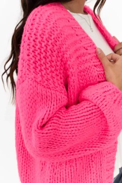 Knitwear<Paper Heart Freddie Pink Knit Pocket Cardigan