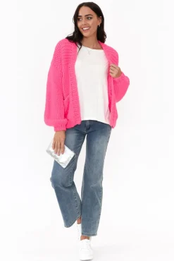 Knitwear<Paper Heart Freddie Pink Knit Pocket Cardigan