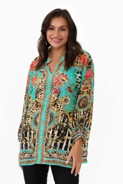 Sleeved Tops<Fashion Spectrum Garden Delight Silk Sequin Top