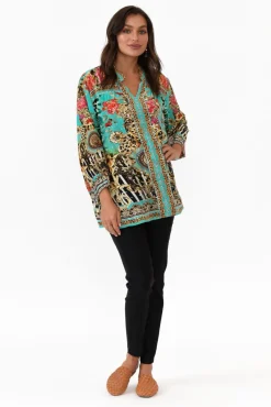 Sleeved Tops<Fashion Spectrum Garden Delight Silk Sequin Top