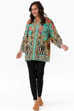 Sleeved Tops<Fashion Spectrum Garden Delight Silk Sequin Top