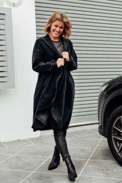 Jackets<Frederic Genevieve Black Velvet Coat