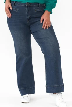Jeans<Threadz Georgia Blue Cotton Jean