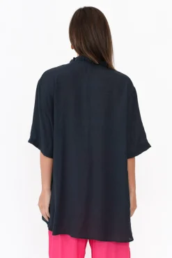 Cotton Tops<Cotton Village Gideon Navy Cotton Frill Top