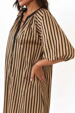 Cotton Dresses<Slate The Label Glenn Black Stripe Cotton Shirt Dress