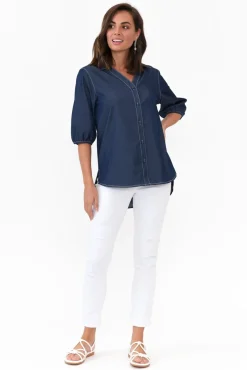 Shirts<Liberty Rose Glinda Blue Denim Shirt