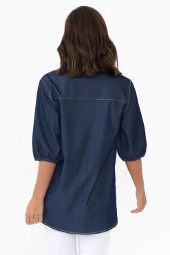 Shirts<Liberty Rose Glinda Blue Denim Shirt