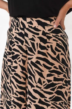 Pants<Willow Tree Grant Brown Abstract Wide Leg Pant