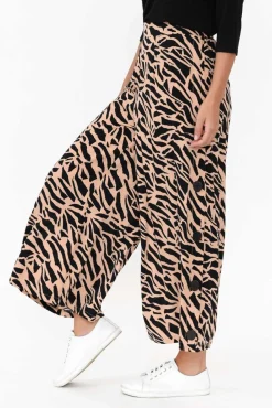 Pants<Willow Tree Grant Brown Abstract Wide Leg Pant