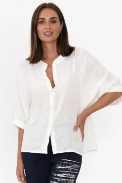 Linen Tops<Worthier Grayson White Linen Top