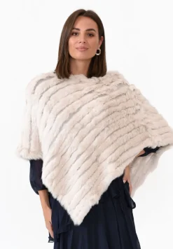 Ponchos<365 Days Greer Cream Fur Poncho