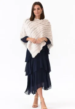 Ponchos<365 Days Greer Cream Fur Poncho