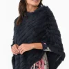 Ponchos<365 Days Greer Navy Fur Poncho
