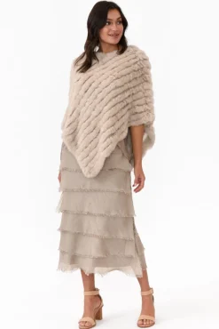 Ponchos<365 Days Greer Stone Fur Poncho