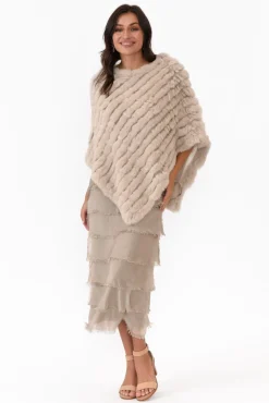 Ponchos<365 Days Greer Stone Fur Poncho