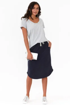 Cotton Tops<Elm Grey Cotton Fundamental Vee Tee