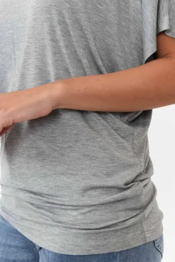 Sleeved Tops<Betty Basics Grey Marle Maui Tee