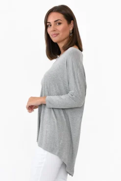 Sleeved Tops<Betty Basics Grey Marle Milan 3/4 Sleeve Top