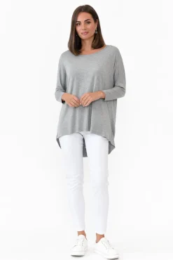 Sleeved Tops<Betty Basics Grey Marle Milan 3/4 Sleeve Top