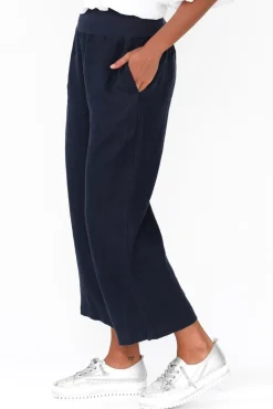 Pants<Gordon Smith Griffin Navy Linen Wide Leg Pant