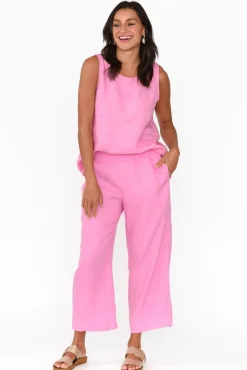 Pants<Gordon Smith Griffin Pink Linen Wide Leg Pant