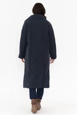 Coats<Tirelli Halle Navy Longline Wrap Coat