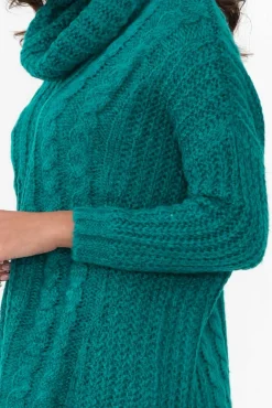 Knitwear<Cafe Latte Hamlin Blue Roll Neck Jumper