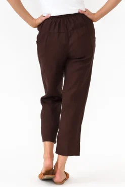 Pants<Silver Wishes Hardy Chocolate Linen Drawstring Pant