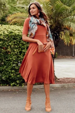 Bamboo Dresses<Bamboo Body Harmony Rust Bamboo Dress