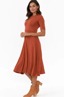 Bamboo Dresses<Bamboo Body Harmony Rust Bamboo Dress