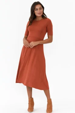 Bamboo Dresses<Bamboo Body Harmony Rust Bamboo Dress