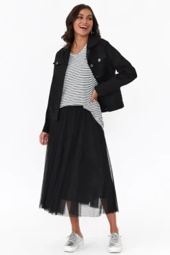 Skirts<Silver Wishes Harrison Black Tulle Skirt