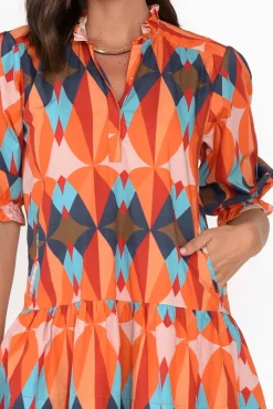 Cotton Dresses<Maude Vivante Hayes Kaleidoscope Cotton Poplin Dress