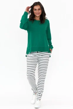 Pants<Betty Basics Heidi Black Stripe Cuffed Jogger Pant