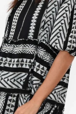 Cotton Dresses<Joop u0026 Gypsy Helena Black Embroidered Cotton Maxi Dress