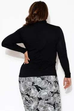 Sleeved Tops<Bamboo Body Henrietta Black Bamboo Turtleneck Top
