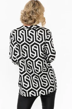 Shirts<Slate the Label Hetty Black Geo Shirt