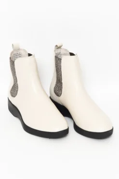Boots<Alfie and Evie Hoddle Cream Leather Ankle Boot