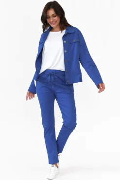 Pants<Cali and Co Hoffman Cobalt Cotton Pant