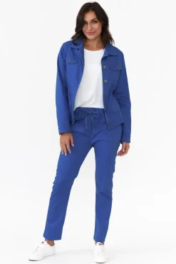 Pants<Cali and Co Hoffman Cobalt Cotton Pant
