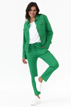 Pants<Cali and Co Hoffman Green Cotton Pant