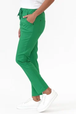 Pants<Cali and Co Hoffman Green Cotton Pant