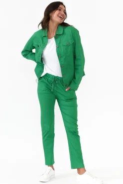 Pants<Cali and Co Hoffman Green Cotton Pant