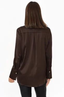 Shirts<365 Days Honor Chocolate Satin Shirt