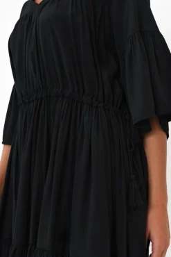 Cotton Dresses<Worthier Hope Black Tiered Midi Dress