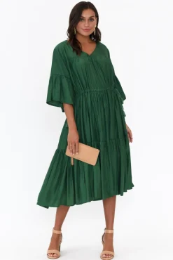 Cotton Dresses<Worthier Hope Green Tiered Midi Dress